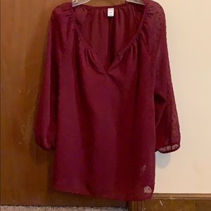 Long sleeve maroon top